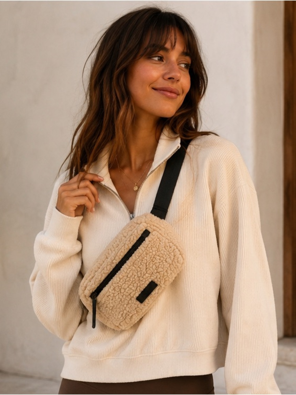 Belt Bag in Camel All About shearling Athleta neutral classic trendy **2 for 20*